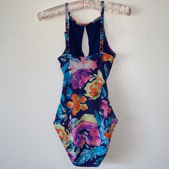 Swim/Bathing Suit One Piece Size 6 Women’s Into The Bleu By Amerex Multi Colors - Picture 4 of 11